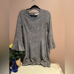 Suede Bell Sleeve Dress